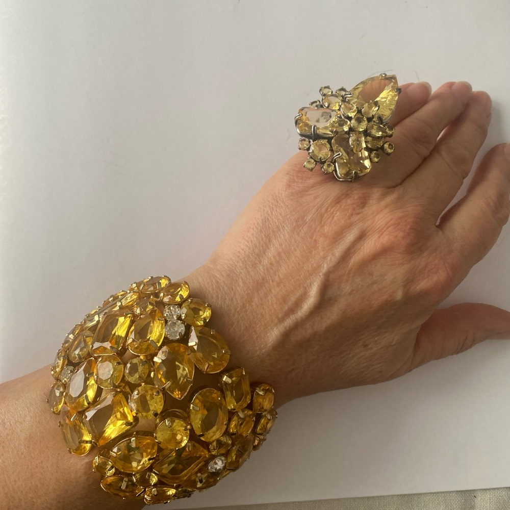 BCBGMAXAZRIA - Rhinestone Stone Cuff Bracelet - Picture 8 of 9